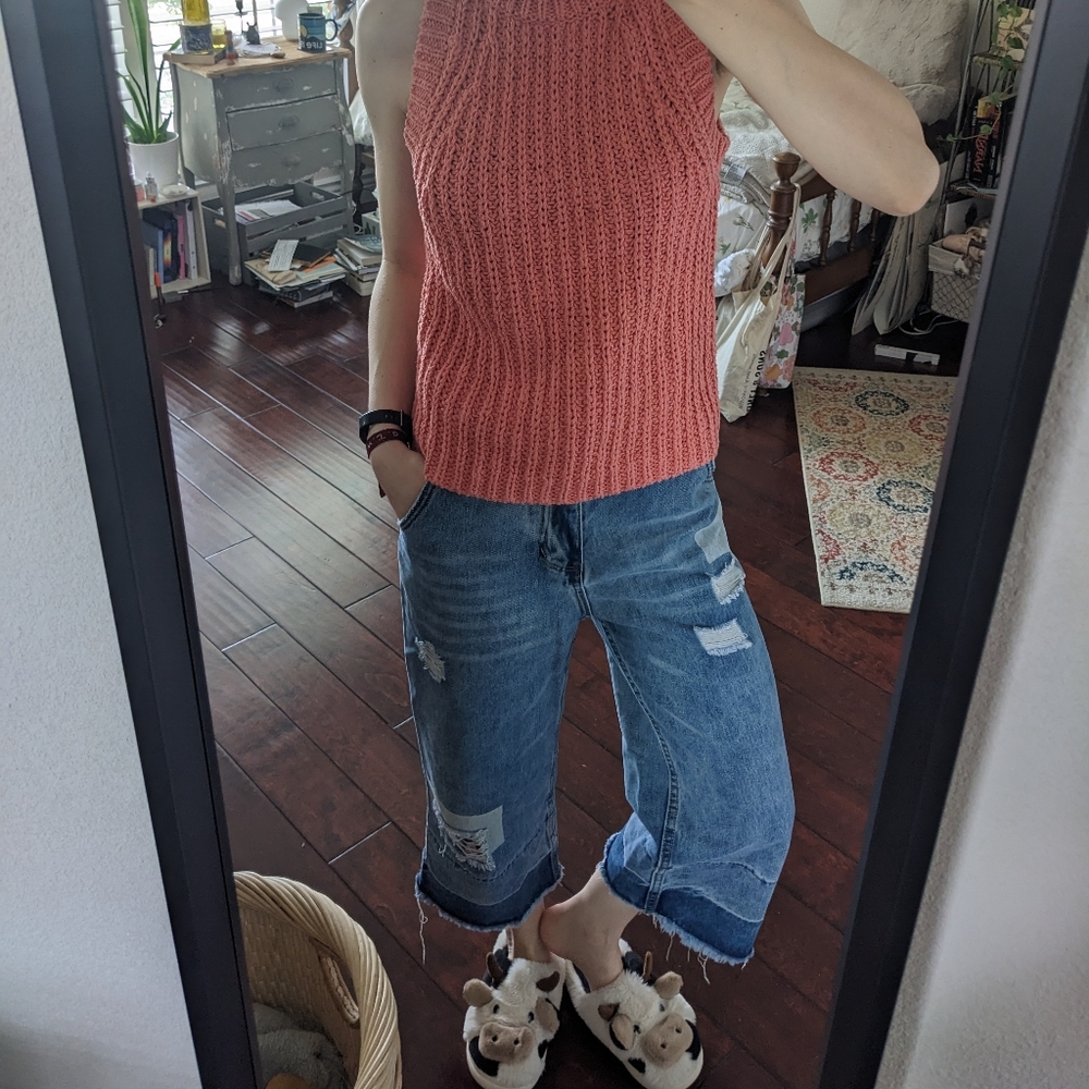 Anthropologie jeans, high waisted, cropped, wide leg